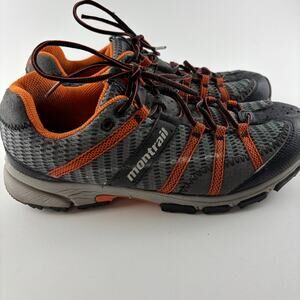Montrail Trail Running Shoes Mens 9 Orange Black Gray Hiking
